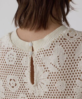 GRACE CONTINENTAL クロシュ刺繍トップ ホワイト