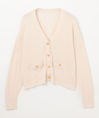 GRACE CONTINENTAL ルーズVネックニットカーディガン キナリ