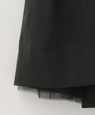 GRACE CONTINENTAL ブラックタフタオーバースカート ブラック