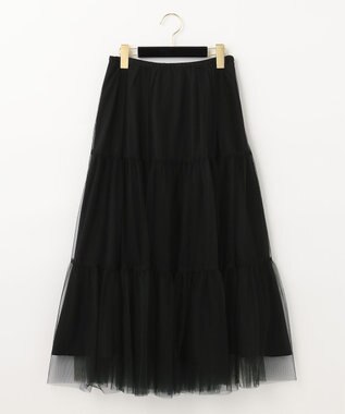 GRACE CONTINENTAL ブラックタフタオーバースカート ブラック