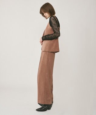 GRACE CONTINENTAL クラッシュサテンパンツ ブラウン