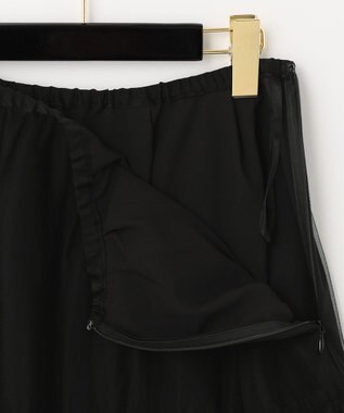 GRACE CONTINENTAL ブラックタフタオーバースカート ブラック