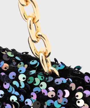 GRACE CONTINENTAL Caterina bertini スパンチェーンバッグ1 ネイビー