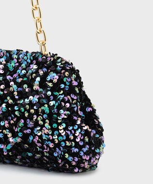 GRACE CONTINENTAL Caterina bertini スパンチェーンバッグ1 ネイビー