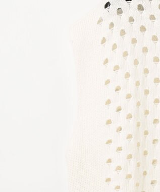 GRACE CONTINENTAL スラッシュニットトップ ホワイト