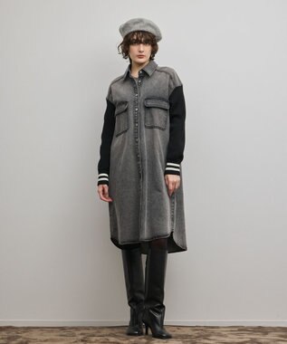 GRACE CONTINENTAL ニットスリーブデニムワンピース