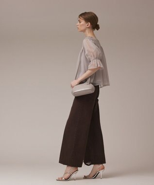 GRACE CONTINENTAL チュールシャーリングトップ グレー