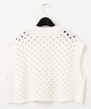 GRACE CONTINENTAL スラッシュニットトップ ホワイト