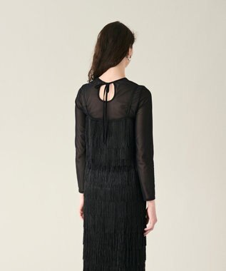 GRACE CONTINENTAL フリンジトップ ブラック