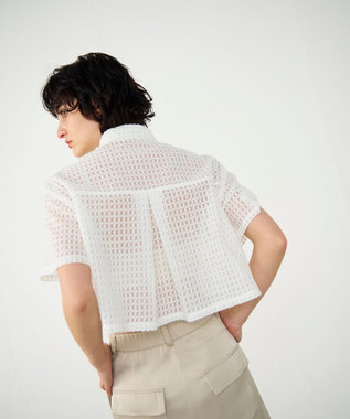 GRACE CONTINENTAL ラッセルメッシュシャツ ホワイト