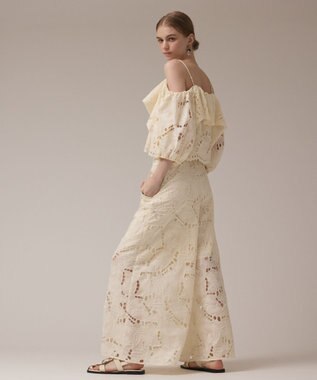 GRACE CONTINENTAL カットワークバギーパンツ キナリ