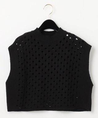 GRACE CONTINENTAL スラッシュニットトップ ブラック