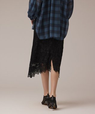GRACE CONTINENTAL フロッキーレーススカート ブラック