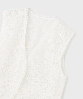 GRACE CONTINENTAL レース刺繍ベスト ホワイト