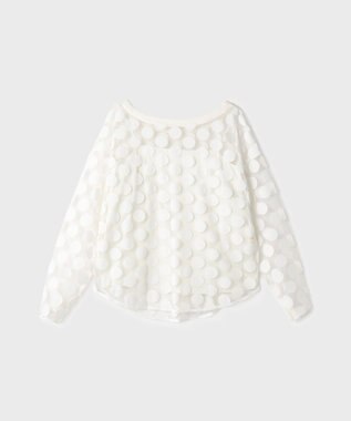 GRACE CONTINENTAL ドットチュールトップ ホワイト