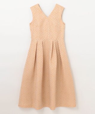 GRACE CONTINENTAL キカジャガードタックドレス ベージュ