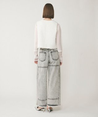 GRACE CONTINENTAL ツイードショートジレジャケット ホワイト