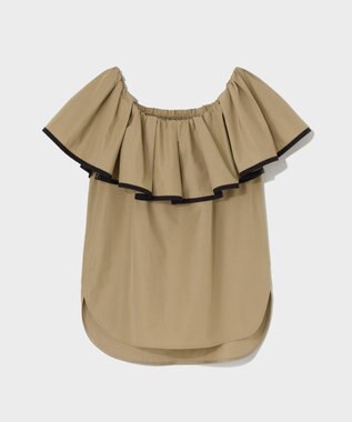 GRACE CONTINENTAL ラッフルトリミングブラウス ベージュ