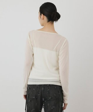 GRACE CONTINENTAL フロッキードレープトップス ホワイト