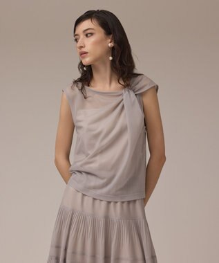 GRACE CONTINENTAL オーガンドレープトップ ベージュ