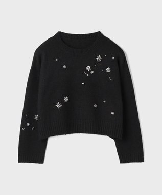 GRACE CONTINENTAL ビジューニットトップ ブラック