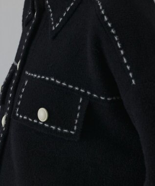 GRACE CONTINENTAL ステッチニットジャケット ブラック