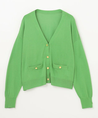 GRACE CONTINENTAL ルーズVネックニットカーディガン グリーン