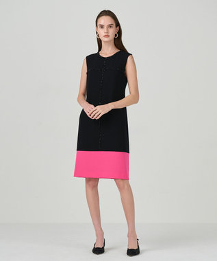 GRACE CONTINENTAL ビジューバイカラードレス ブラック