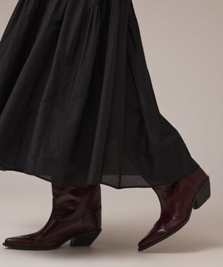 GRACE CONTINENTAL コットンシルクティアードスカート ブラック