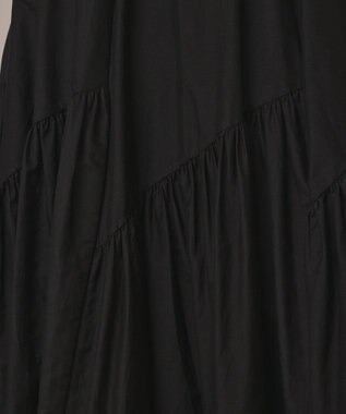 GRACE CONTINENTAL コットンシルクティアードスカート ブラック