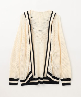 GRACE CONTINENTAL メッシュラインニットフーディ キナリ