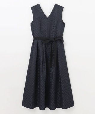 GRACE CONTINENTAL キカジャガードタックドレス ブラック