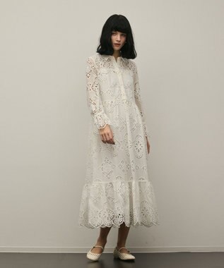 GRACE CONTINENTAL カットレースワンピース ホワイト