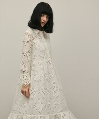 GRACE CONTINENTAL カットレースワンピース ホワイト