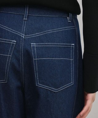 GRACE CONTINENTAL サイド切替バレルパンツ インディゴ