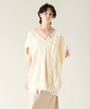 GRACE CONTINENTAL クラッシュニットトップ キナリ