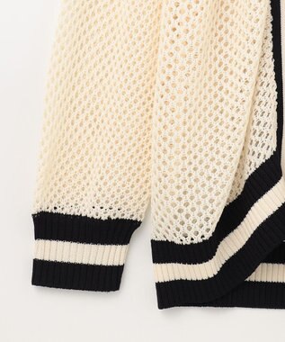 GRACE CONTINENTAL メッシュラインニットフーディ キナリ