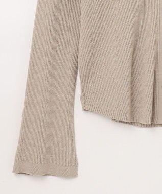 GRACE CONTINENTAL スラブリブシャツニットトップ ベージュ