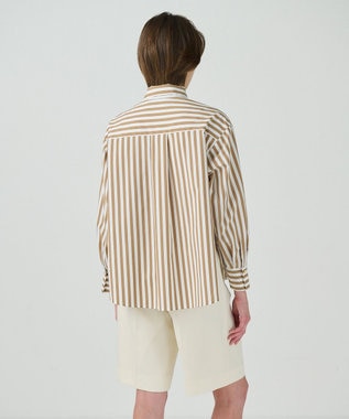 GRACE CONTINENTAL タフタストライプブラウス ベージュ