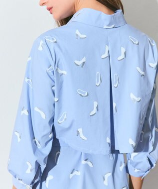 GRACE CONTINENTAL ヒールプリントシャツドレス ブルー
