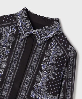 GRACE CONTINENTAL バンダナプリントシャツワンピース ブラック