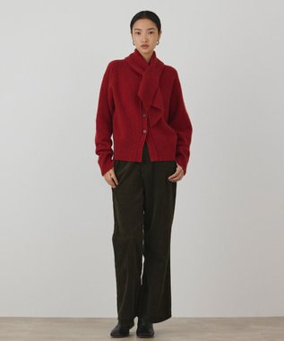GRACE CONTINENTAL ネップニットカーディガン レッド