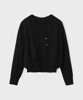GRACE CONTINENTAL レイヤードニットトップ ブラック