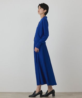 GRACE CONTINENTAL プリーツニットワンピース ブルー