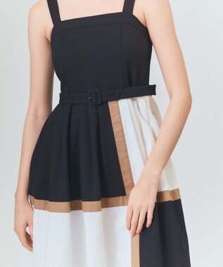 GRACE CONTINENTAL ライン配色キャミドレス ブラック