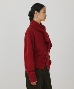 GRACE CONTINENTAL ネップニットカーディガン レッド