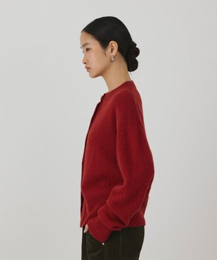 GRACE CONTINENTAL ネップニットカーディガン レッド