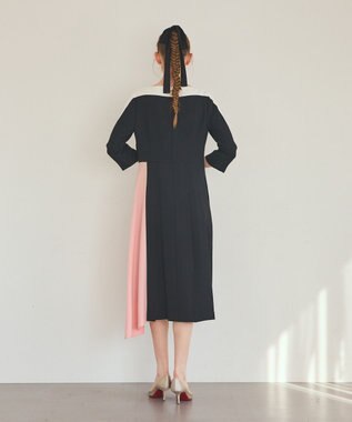 GRACE CONTINENTAL カラーブロックドレス ブラック