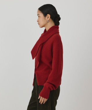 GRACE CONTINENTAL ネップニットカーディガン レッド