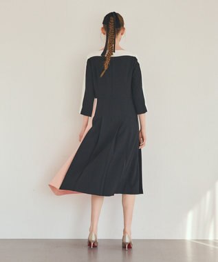 GRACE CONTINENTAL カラーブロックドレス ブラック